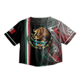 thumbnail image 4 of Lotusprinthandmade Personalized Mexico Crop Top Baseball Jersey for Women XS-XL Multicolor, 4 of 5