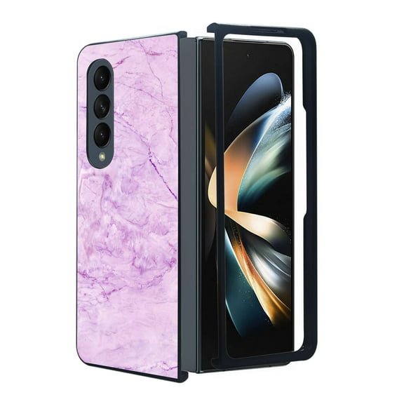 ANJ  Protective Snap-On Design Printed Case Compatible with Samsung Galaxy Z Fold 4 - Pink Marble