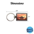 thumbnail image 3 of Ankylosaurus Sunset Sunrise Dinosaur Metal Rectangle Keychain, 3 of 7