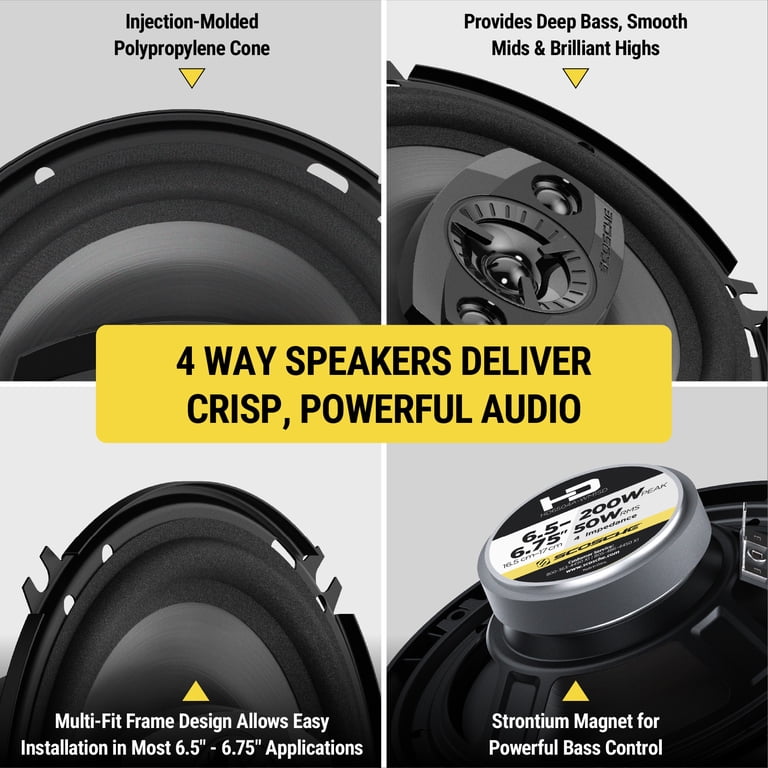 Scosche, Car Audio Speaker Pair, HD6504A-WM1SD, 6.5
