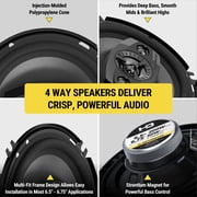 Scosche 6.5 4-Way Car Audio Speaker Pair – 200W Peak Power – Precision HD Sound, HD6504A-WM1SD
