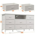 thumbnail image 6 of EnHomee 8 Drawers Dresser TV Stand with Outlet Wide Dresser&Chests of Drawers Fabric Dressers TV Console Storage Unit for Living Room, White, 6 of 7