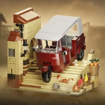 NEW Indianas Jones Tuk Tuk Building Blocks Set Galloping Indy's Rickshaw Car Tricycle Model Toys Film Fans Adults Gifts