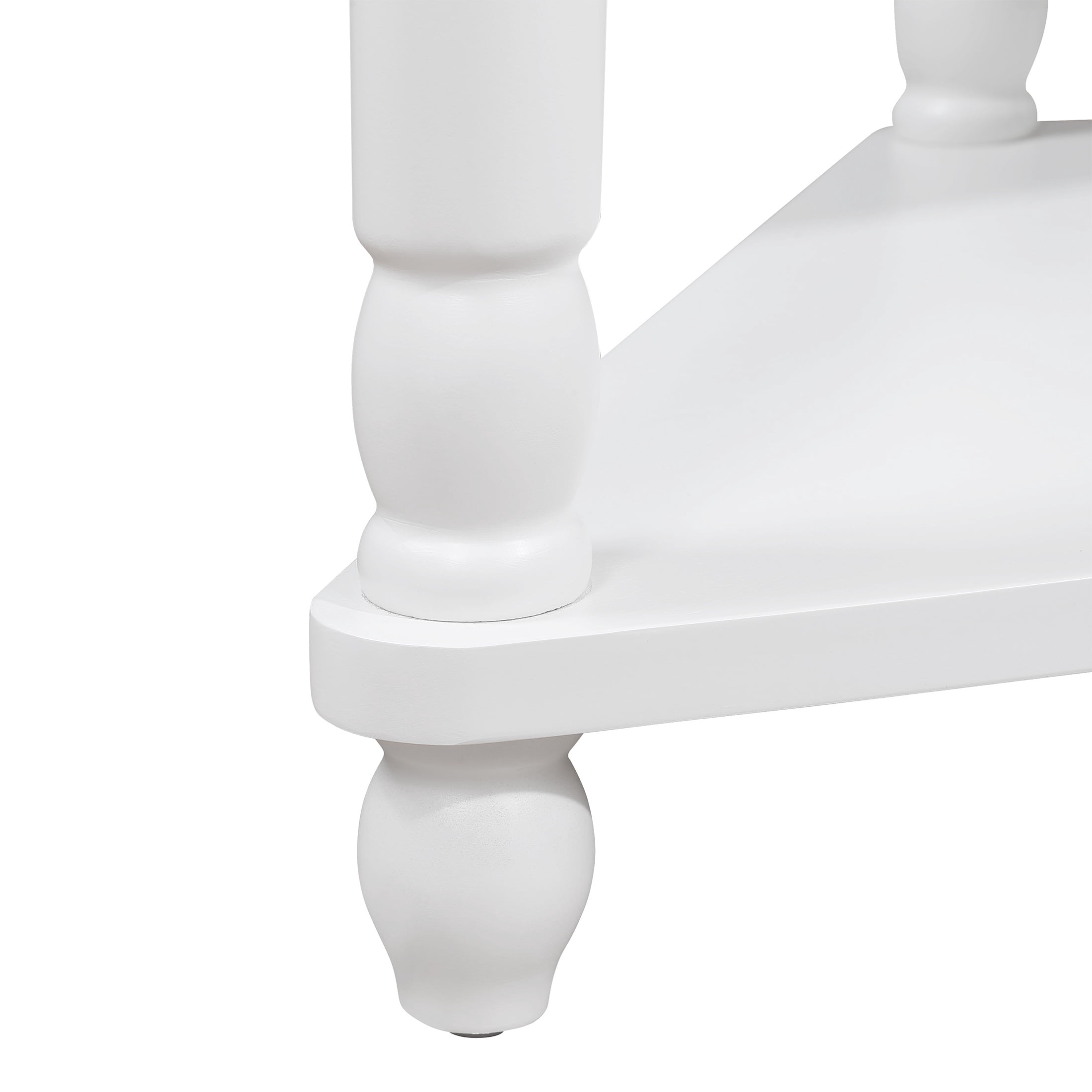 PORKISS Small Triangle Corner Table, End Table Side Table with 1 Drawer Solid Wood Legs, Console Table for Small Spaces/ Living Room, White #1