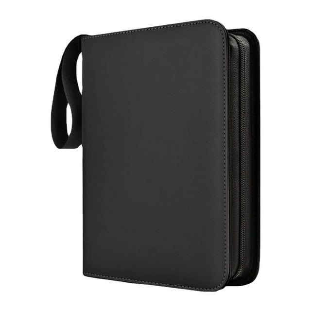 Classeur Durable à 400 Pochettes pour Cartes, Organisateur, Support, Contenant à Fermeture Éclair, Pochettes de Rangement, Noir