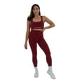 thumbnail image 3 of Ribbed Sports Bra and Leggings Set - Dark Red, 3 of 8