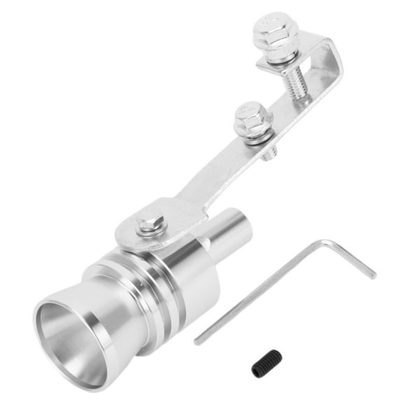 Unique Bargains Turbo Sound Exhaust Muffler Pipe Whistle Rear Tailpipe L Car Roar Maker Aluminum Silver Tone 1 Set