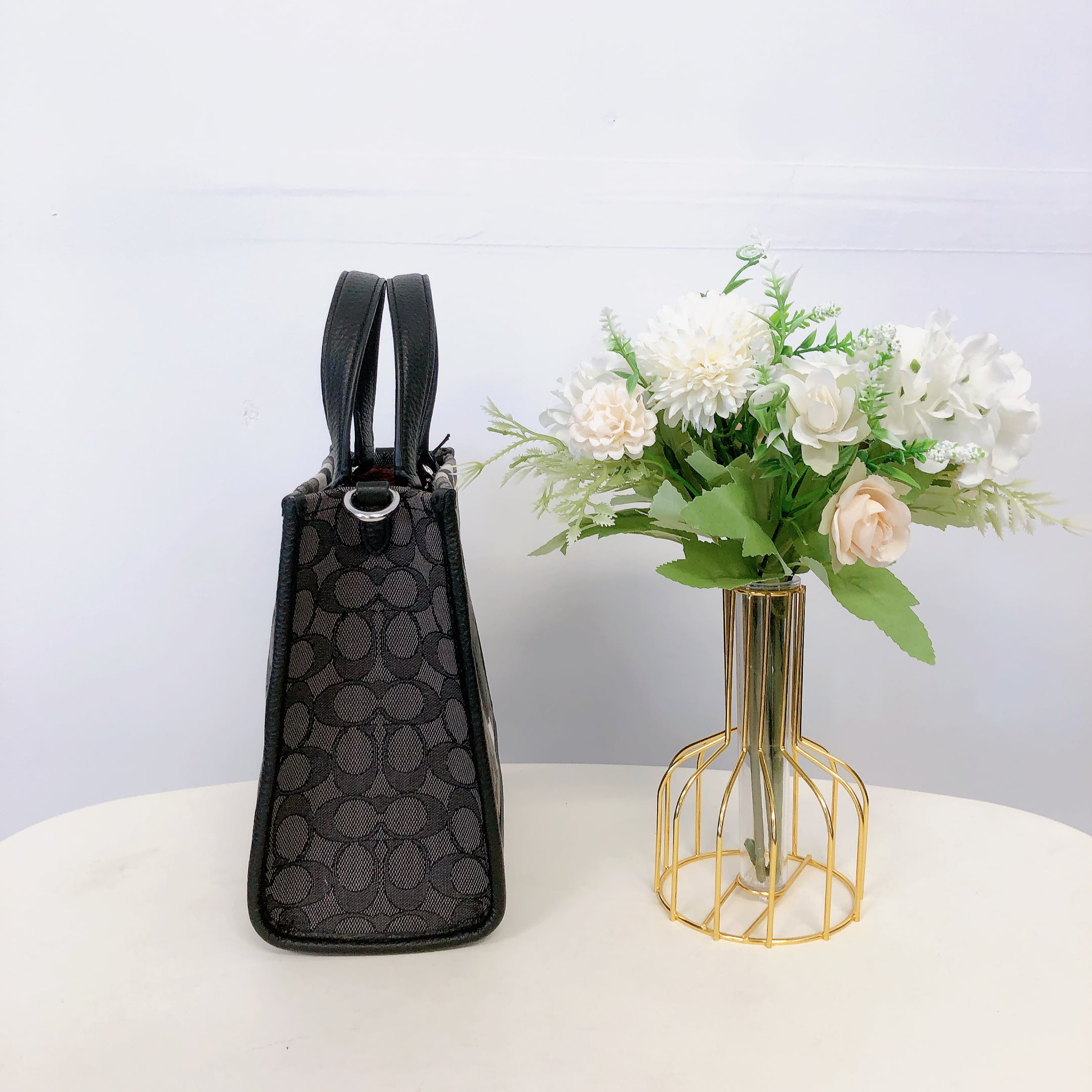 Coach Dempsey Tote 22 Signature Jacquard Handbag with Stripe