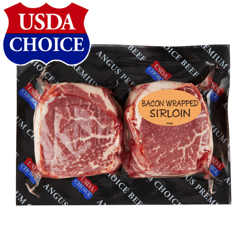 Beef Choice Angus Bacon Wrapped Sirloin 2 Pack 0 41 2 0 Lb