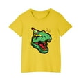 thumbnail image 5 of Odeerbi Kids Boys Girls T-shirt Dinosaur Print Short Sleeve Cotton Tee Tops Kids Fashion Cute Round Neck Cartoon Print Tees Yellow, 5 of 5