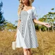 thumbnail image 4 of Vestido de manga corta con líneas geométricas, vestidos de mujer, vestidos de noche, ropa de mujer, 4 of 7
