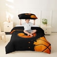 thumbnail image 2 of Castle Fairy Basketball Letter J Twin Duvet Cover, Sport Graffiti Splash Twin Bedding, Black Orange,Black Reversible,2pcs,1 Duvet Cover and 1 Pillowcase, 2 of 6