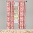 thumbnail image 3 of Ambesonne Romantic Curtains, Hot Retro Lady Lips, Pair of 28"x95", Vermilion and White, 3 of 5