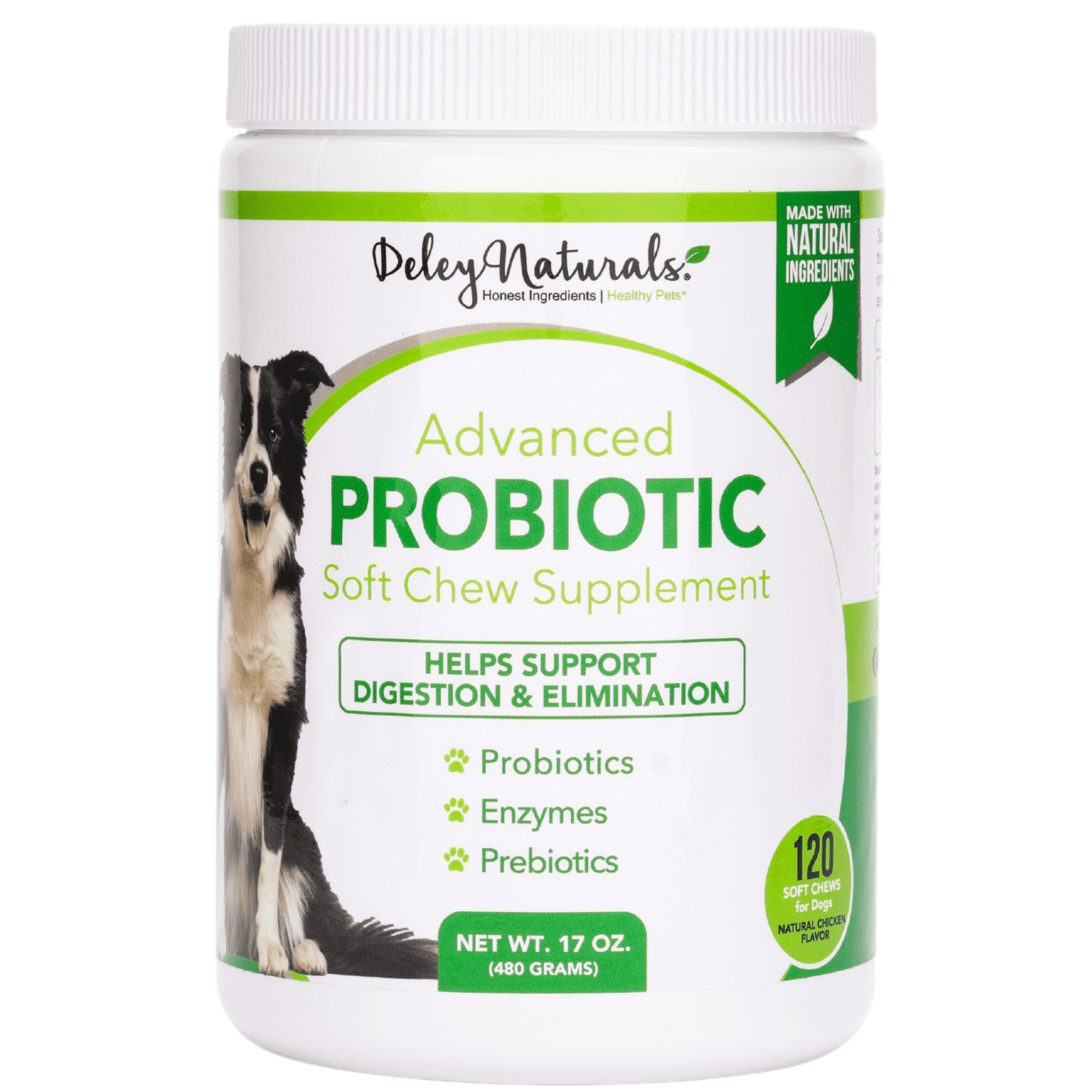 Deley Naturals Probiotics for Dogs, Digestive Support, Allergies, Gas