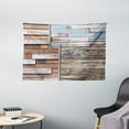 thumbnail image 1 of Rustic Decor Tapestry, Modern and Farm Themed Old Wooden Detailed Modern Design with Screws Art, Wall Hanging for Bedroom Living Room Dorm Decor, 60W X 40L Inches, Brown and Blue, by Ambesonne, 1 of 2