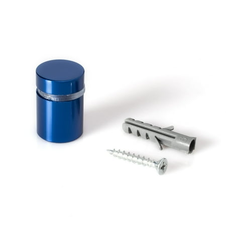 

Sign Standoff 3/4 Diameter x 3/4 Barrel Length Blue Aluminum Eco Series Easy Fasten Standoff Pack of 4 by Outwater