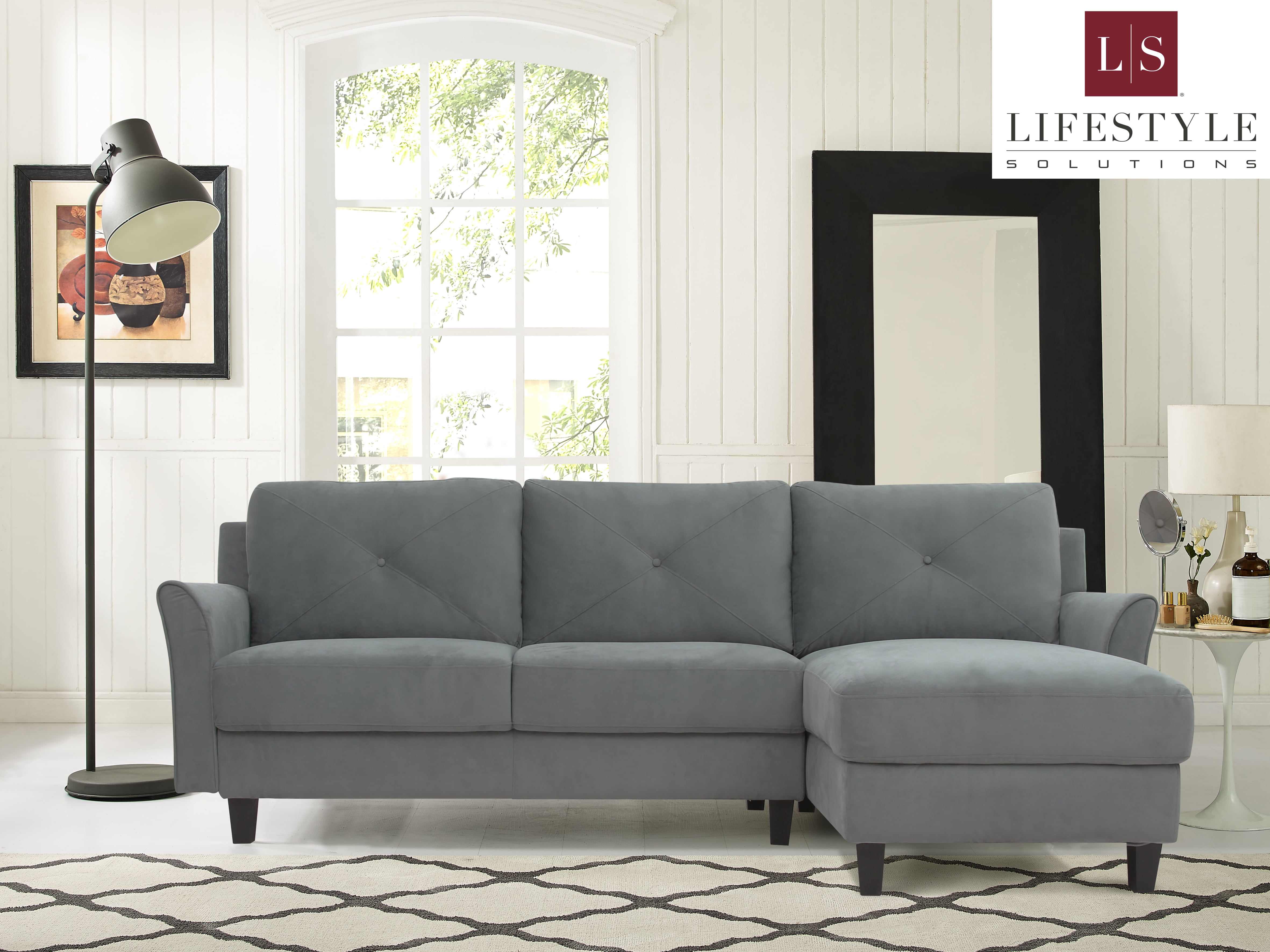 Lifestyle Solutions Taryn 3 Seat Sectional Sofa ...