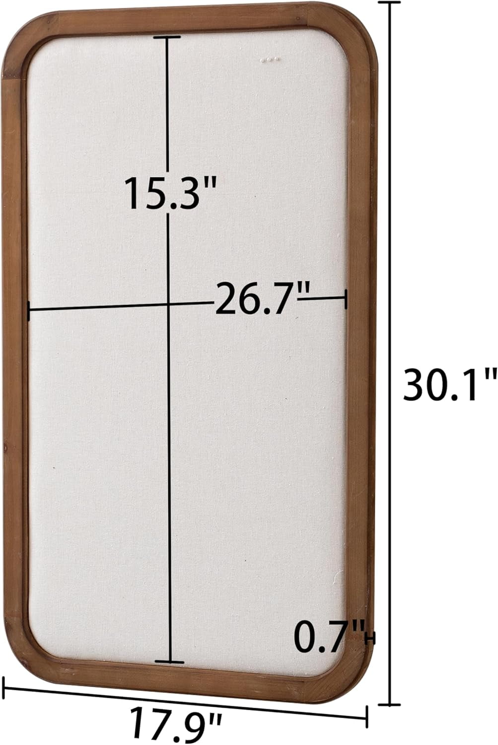 SOFE Bulletin Board 30"x18", Farmhouse Rustic Wood Framed Pin Board, Decorative Hanging Message Board with Pins for Wall, Office, School & Home Decor