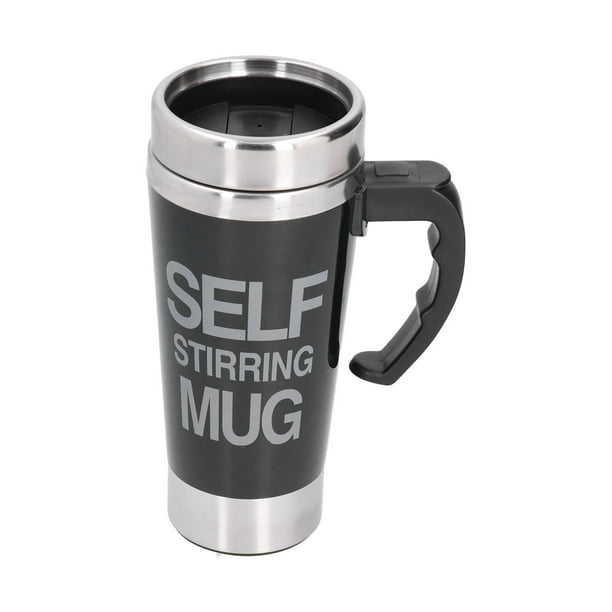 Taza mezcladora automática de acero inoxidable de gran capacidad, color negro