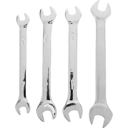 LOLIPPYY 4Pcs Silver Double End Open Wrench Set Versatile Spanner for Auto Repair and Tight Space Access
