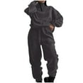 thumbnail image 1 of Birdeem Hauts à Manches Longues pour Femmes Mode Décontractée Unie Manches Longues Poches Zippées Taille Élastique Blouses Col Rond Ensembles Blouses Manches Longues pour Femmes, 1 of 6