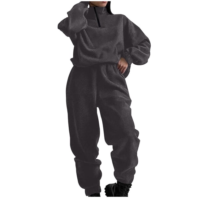Birdeem Hauts à Manches Longues pour Femmes Mode Décontractée Unie Manches Longues Poches Zippées Taille Élastique Blouses Col Rond Ensembles Blouses Manches Longues pour Femmes