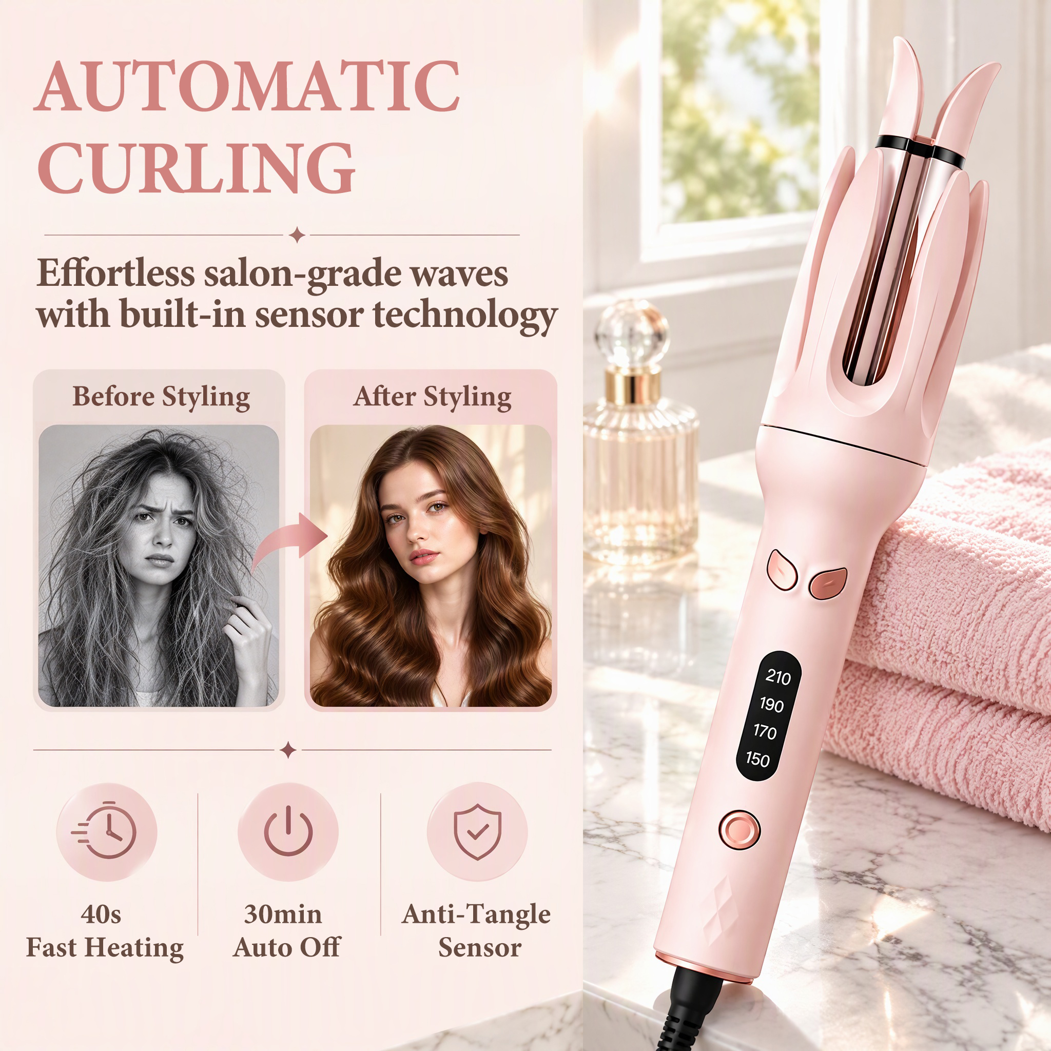 Moremore Automatic Curling Iron 1.1 Inch Ceramic Wand photo 5