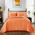 thumbnail image 3 of Home Soft Things 5 Piece Velvet Quilted Bedspread Set - Burnt Orange - Oversize King (122" x 106"), 3 of 7