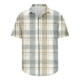 thumbnail image 5 of yillto Men Big and Tall Shirts Button down Short Sleeve Summer Beach Vacation Lightweight Plaid Tee, 5 of 5