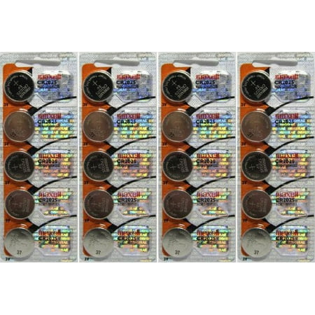 Maxell Lithium 3V Batteries Size CR2025 (Pack of 20), New hologram packaging that guarantees authenticity