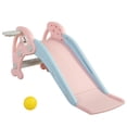 thumbnail image 5 of Kids Slide for Indoor and Outdoor, Freestanding Slide for Toddler Playground Slipping Slide Climber Toy Playset with Basketball Hoop & Ball, Pink, 5 of 7