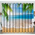 thumbnail image 1 of EREHome Palm and tropical beach Blackout Window Curtain Drapery Panels 52x84 Inch Two piece, 1 of 1