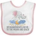 thumbnail image 3 of Inktastic My Grandparents Loves Me to the Moon and Back Elephants Boys or Girls Baby Bib, 3 of 4