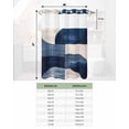 thumbnail image 6 of No Hook Shower Curtains with Snap in Liner, Navy Blue Boho Waterproof Fabric Shower Curtain, Geometric Stripe Abstract Art Double Layers & See-Through Top Window Bathroom Curtains 48''x72'', 6 of 6
