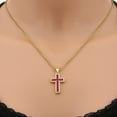 thumbnail image 2 of Jiwoy Cross Necklace for Women Christian Pendant Necklace 3A Cubic Zirconia Stainless Steel 18k Gold Plated 18 Inches Chain, 2 of 5