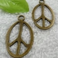 thumbnail image 2 of HOOUN 48 pcs bronze plated peace symbol charms pendant 51x29mm B359, 2 of 2