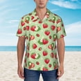 thumbnail image 2 of Balery Strawberry Floral Camisas hawaianas de manga corta para hombre, camisas playeras de corte holgado, camisas de vacaciones con botones,Medium, 2 of 7