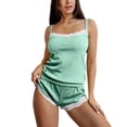 thumbnail image 2 of Spring Sets for Women Womens Pajamas Ladies' Summer Lace Camisole Pajamas Shorts Two-Piece Set Casual Home Wear Green Xl, 2 of 7