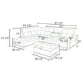 thumbnail image 5 of Modern L-Shaped Sectional Sofa Set with Left Chaise & Ottoman - Faux Leather Tufted Modular Couch for Living Room, Brown, 5 of 6