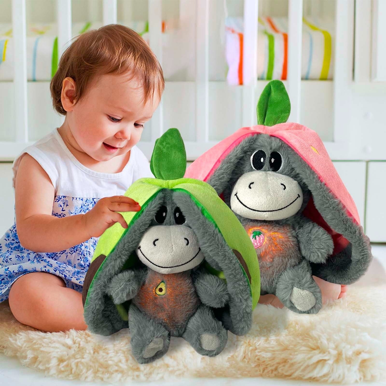 Viflosae Cute Stuffed Animal Birthday Gifts Relaxation Breathing Sleeping Toy Soft Light-Up Music Realistic Breathings Motion Sleep Aid for Women Calming Night Toys