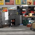 thumbnail image 3 of GangMei Metal Rolling Chest with Pegboard, Garage Storage Cabinet with Two Lockable Drawers, Multipurpose Workstation for Warehouse Workshop(Hooks included), 3 of 9
