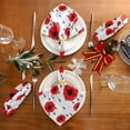 thumbnail image 4 of GZHJMY Red Flowers Cloth Napkins Washable Reusable Polyester Dinner Napkins 20 x 20 Inch for Home Weddings Parties Holiday Table Napkins Set of 1, 4 of 6