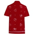 thumbnail image 4 of HAPPY BAY Men's Button Down Short Sleeves Casual Hawaiian Shirt Beach Aloha Party Summer Holidays Vacation Shirts For Mens S Mistletoe Red_AE23, 4 of 6