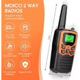 thumbnail image 4 of 2-Pack Walkie Talkie Two-Way Radio, Long Range, Waterproof, w/ Charging Headset (Orange), 4 of 10