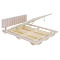 thumbnail image 6 of Harper & Bright Designs Queen Size Lift Up Floating Bed Frame with LED Light and USB Port, Velvet Upholstered Queen Hydrualic Platform Bed with Headboard, Pink, 6 of 14