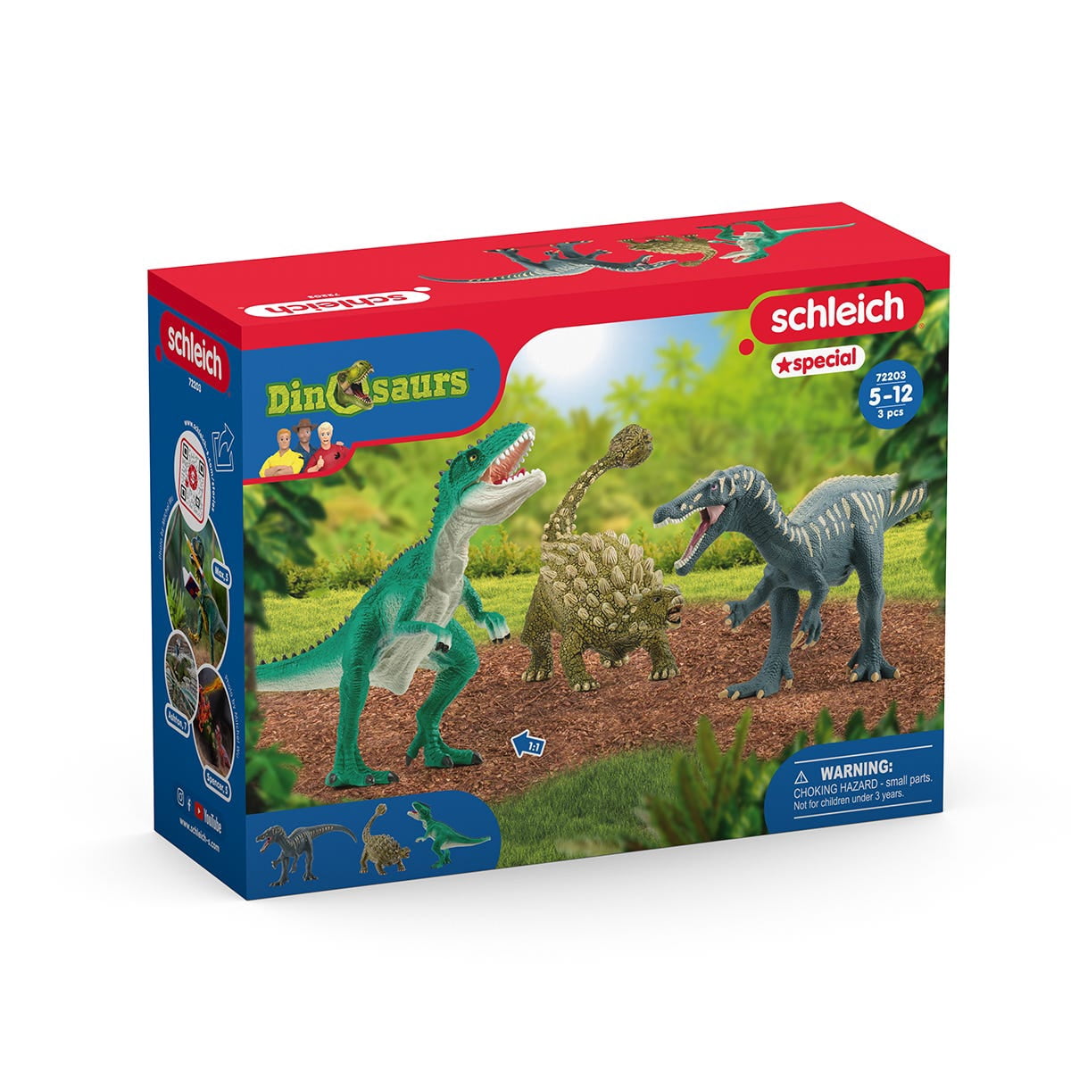 Schleich Dinosaurs - Attack of The Dinosaurs Trio Playset - Dinosaur Toys for Boys and Girls - Dino Figurines for Kids Ages 5+
