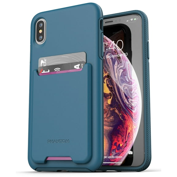 Encased iPhone XS Max Wallet Case, Ultra Slim Credit Card and ID Holder (Phantom Series) Thin Protective Grip Cover for