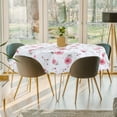 thumbnail image 2 of EIGTHTAIL Nappe de Maison en Vinyle Ronde 59” Dia Motif de Fleurs Rouges Imperméable, 2 of 7