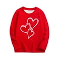 thumbnail image 2 of Girls' Red Heart Print Long Sleeve Shirt - Soft Stretch Top for Valentine Holiday Everyday, Kids to Youth Sizes 3-14,Size 11-12 T, 2 of 7