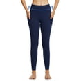 thumbnail image 4 of BALEAF Women's Fleece Lined Water Resistant Legging High Waisted Thermal Winter Hiking Running Tights Pockets Navy Large, 4 of 8